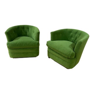 Vintage Swivel Chairs, Newly Recovered For Sale