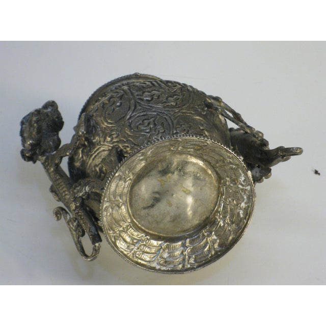 Early 20th Century Tibetan With Dragons Jar / Pot Repousse Tined, Brass: Southeast Asia For Sale - Image 6 of 13