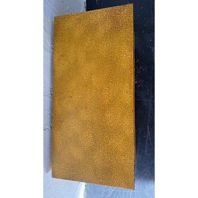 1970s Henredon Campaign-Style Chest of Drawers — Faux Shagreen Finish, Brass Hardware For Sale - Image 10 of 15