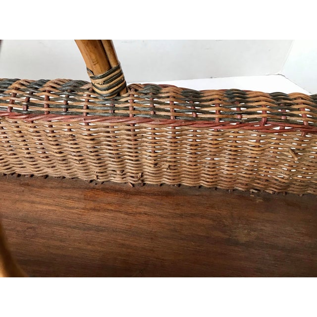Wood Vintage Antique Woven Garden Trug Basket Planter For Sale - Image 7 of 10
