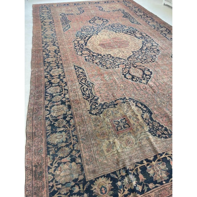 Textile Antique Ferahan Sarouk Muted Natural Dyes Rug 10 x 17.3 For Sale - Image 7 of 13