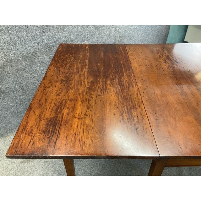 Antique Mahogany Drop Leaf Dining Table | Expandable 72" Gateleg Table, Chippendale Style For Sale - Image 4 of 9