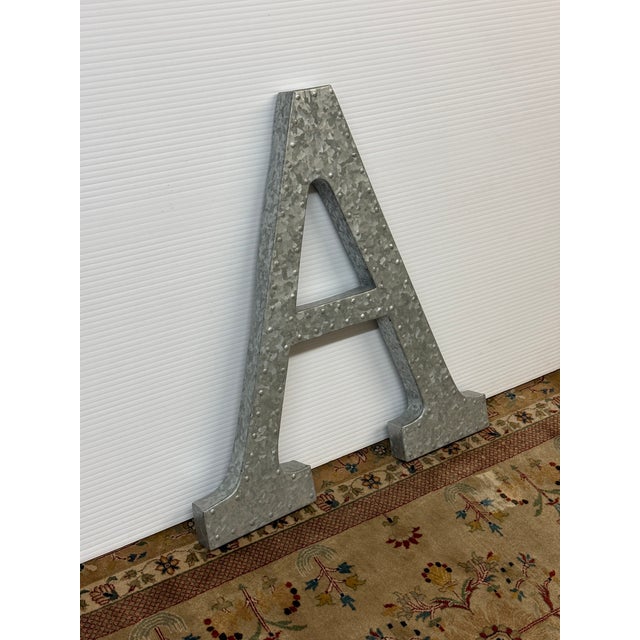 Galvanized Steel Letter A For Sale - Image 10 of 12