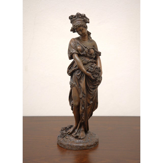 European Artist, Allegorical Young Woman Spring, 19th Century, Bronze For Sale - Image 11 of 11