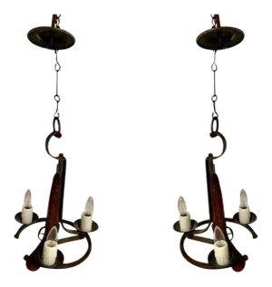 Horse Shoe / Pistol Pendant Lights - a Pair