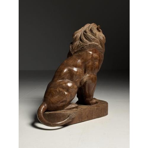 Asian Carved Wood Lion Statue For Sale - Image 15 of 16