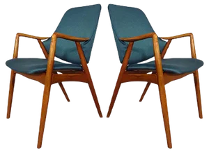 Set of Danish Beech Armchairs, 1960s