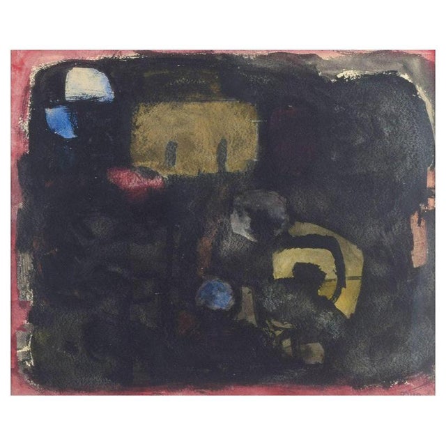 Bengt Orup, Abstract Composition in Dark Tones, 1950s, Watercolour on Paper For Sale - Image 6 of 6