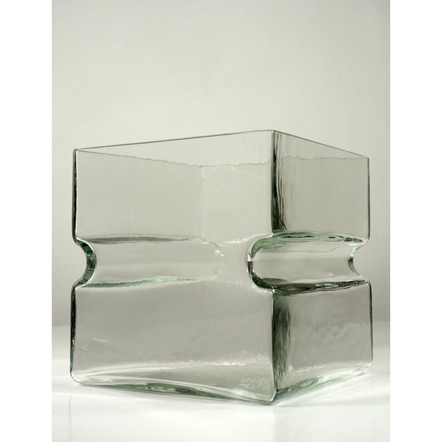 Space Age Italian Barbini Murano Glass Cube Vase, 1960s For Sale - Image 10 of 10
