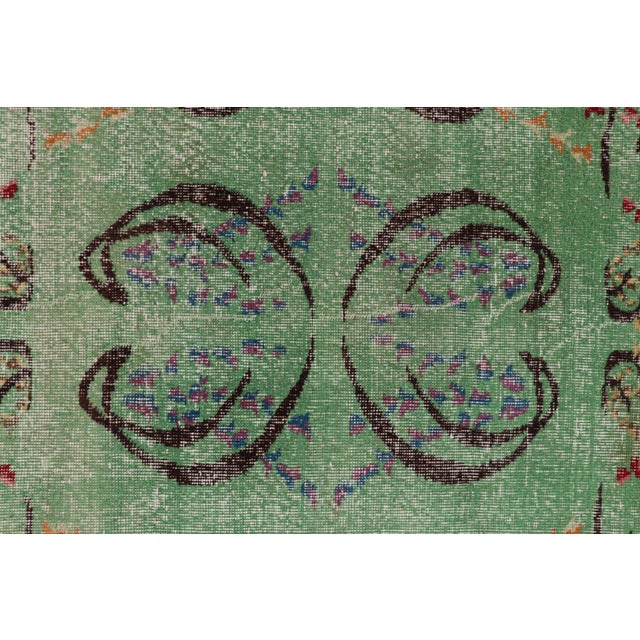 Mid-Century Modern Vintage Zeki Müren Rug in Green With Colorful Geometric Patterns From Rug & Kilim For Sale - Image 3 of 8