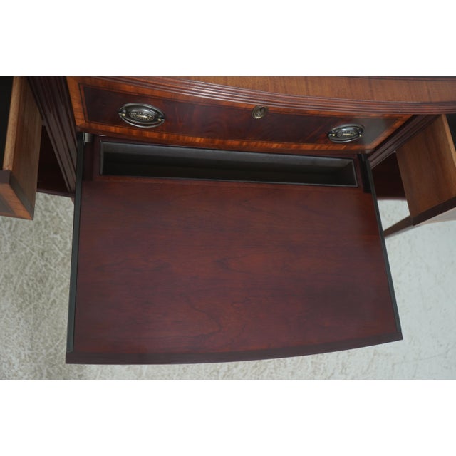 1990s Craftique Mahogany Inlaid Bowfront Sideboard For Sale - Image 5 of 18