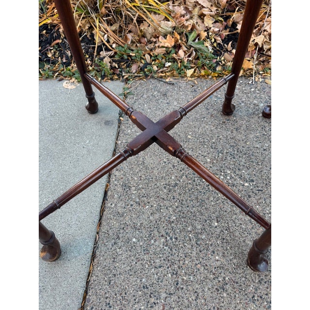English Pair of Vintage Weidman Furniture Hardwood End Tables For Sale - Image 3 of 12