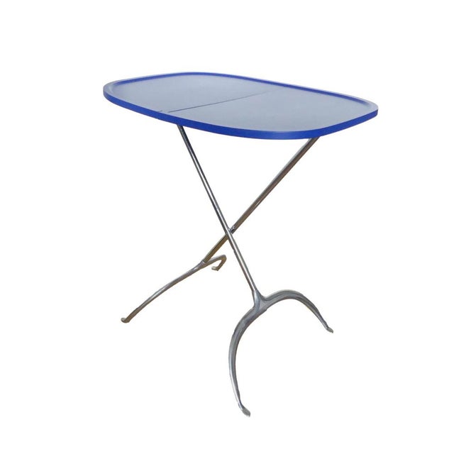 Blue Italian Leopoldo Side Table by A. Citterio & G.O. Löw for Kartell, 1990s For Sale - Image 8 of 8