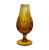 Mid-Century Modern Mid-Century Colonial Amber Thumbprint Swung Vase Ribbed Body For Sale - Image 3 of 7
