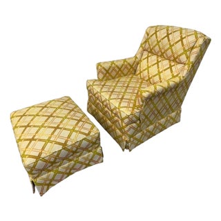 Mid-Century Modern Yellow Lounge Chair & Ottoman For Sale