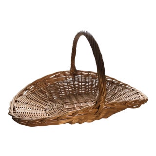 Vintage Extra Large French Harvest Basket For Sale