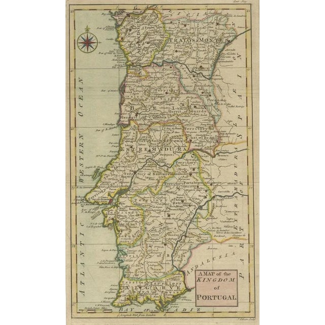 Antique Map of Portugal from the Gentlemans Magazine, 1758 For Sale - Image 3 of 5