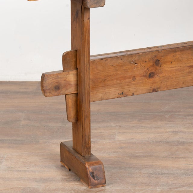 Rustic Carpenters Workbench Narrow Console Table Circa 1900's For Sale - Image 12 of 14