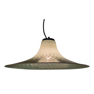 White and Light Blue Murano Glass Pendant Light, Italy, 1970s For Sale