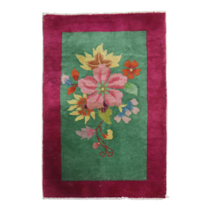 Zabihi Collection Art Deco Large Flower Mat Size Rug