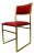 chair original design 70 years, made a frame gilt lacquered metal frame, seat and back covered in vinyl or chintz red /...