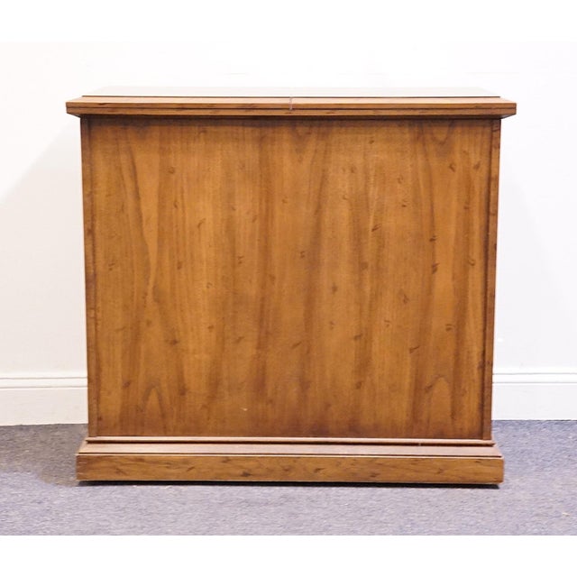 Drexel Furniture Solid Pecan Mediterranean Old World 76" Flip Top Server Buffet W. Caned Doors For Sale - Image 14 of 15