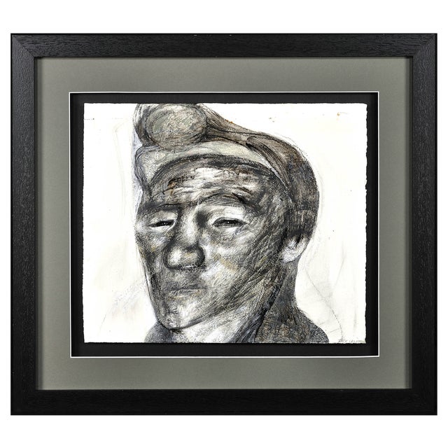 Jack Crabtree, Welsh Coal Miner, Mixed Media, 1970s, Framed For Sale