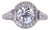 1900-1909 1.33 Carat Center Diamond Platinum Engagement Ring, Size 7.25 For Sale