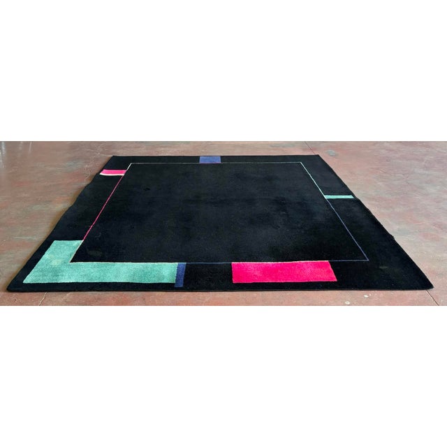Textile Vintage Square Kinast Rug, 1980s For Sale - Image 7 of 7
