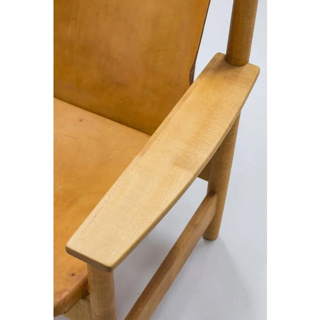 Modern Swedish Leather Lounge Chair, 1950s For Sale - Image 9 of 11