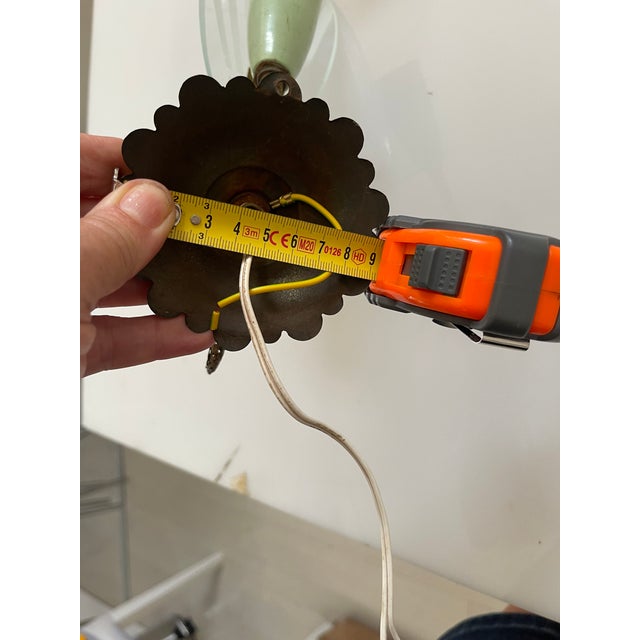 Gold Italian Brass Glass Sconces, 1950s, Set of 3 For Sale - Image 8 of 18