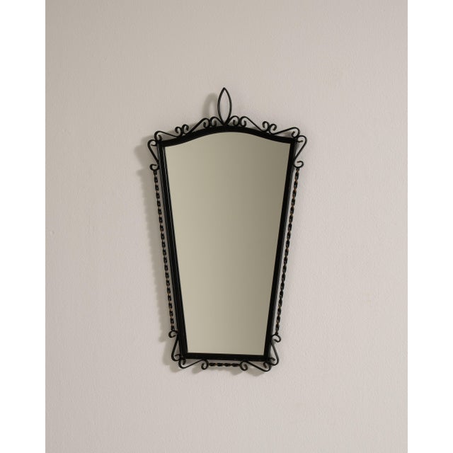 Wrought Iron Wall Mirror, Antique, France, Circa 1970 For Sale - Image 4 of 8