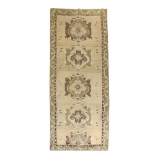 Vintage Turkish Oushak Gallery Size Rug - 4'10" x 12'9" For Sale