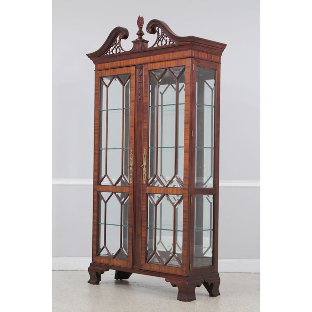 Henkel Harris Henkel Harris Mahogany Chippendale Style Display Cabinet For Sale - Image 4 of 13