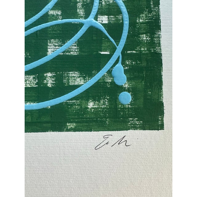 Erin Simon Original “Imperfection” (In Green With Blue) Abstract Acrylic Painting For Sale - Image 4 of 8