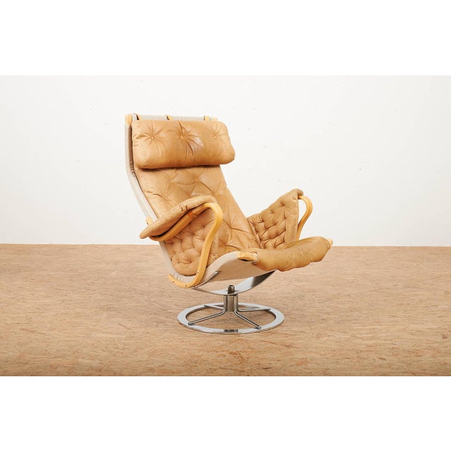 Vintage Lounge Chair in Leather by Bruno Mathsson for Dux, 1967 For Sale - Image 11 of 11