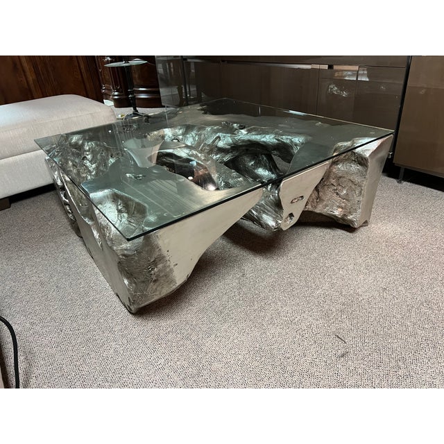 Sequoia Coffee Table Silver Leaf Table For Sale In West Palm - Image 6 of 11