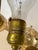 Lovely hand painted and brass bouillotte table lamp by Frederick Cooper Chicago having striking black and gold hand...