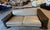 Late 20th Century Leather & Dark Wood Sofa With Built-in Shelving For Sale - Image 5 of 6
