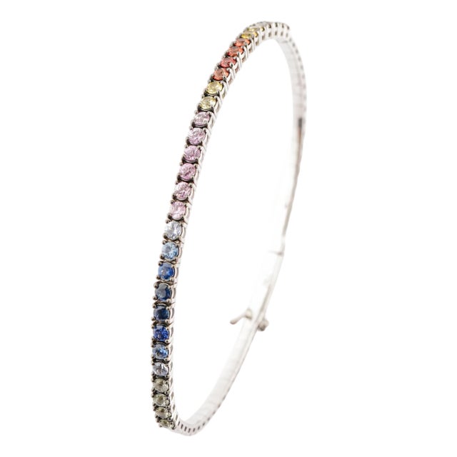 Natural Multi sapphire 1.92cts bracelet in 18k gold For Sale