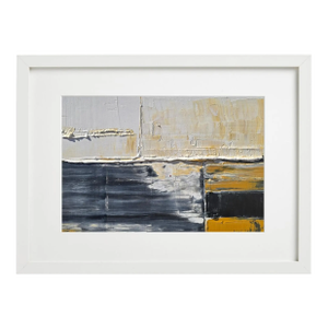 Framed Contemporary Neutral Color Palette Abstract Landscape Painting / Seascape / Color Field / Earth Tones