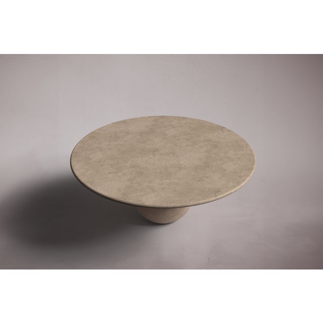 Not Yet Made - Made To Order Pearl Travertine Round Coffee Table 40" For Sale - Image 5 of 5