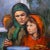Artist: Sandu Liberman, Romanian/Israeli (1923 - 1977) Title: Mother and Daughter Year: Circa 1970 Medium: Oil on Canvas,...