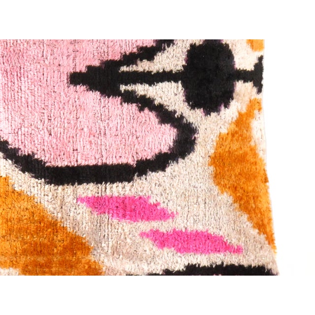Contemporary Silk Velvet Ikat Pillow Cover Bohemian Pillow For Sale - Image 4 of 6