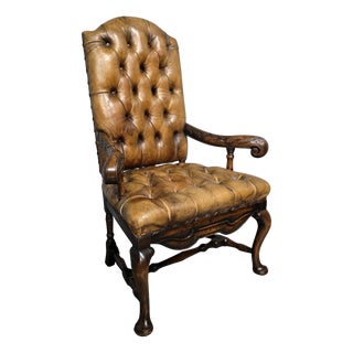 William and Mary Revival Walnut Library Chair, 1880 For Sale