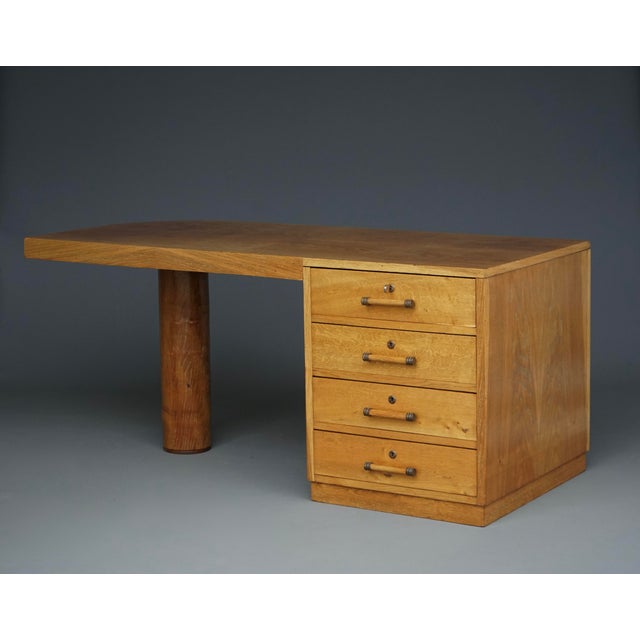 Art Deco French Freestanding Desk in Ash, 1930s For Sale - Image 15 of 18