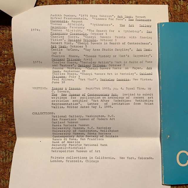1980’s Modern Abstract Extra Large Triptych Painting by Cheryl Bowers/Ciel Bergman- “The Camels Smile” Signed and Dated For Sale - Image 11 of 13