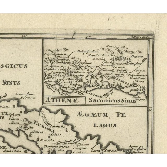 Antique Map of the Coast of Part of Greece, 1729 For Sale - Image 4 of 7