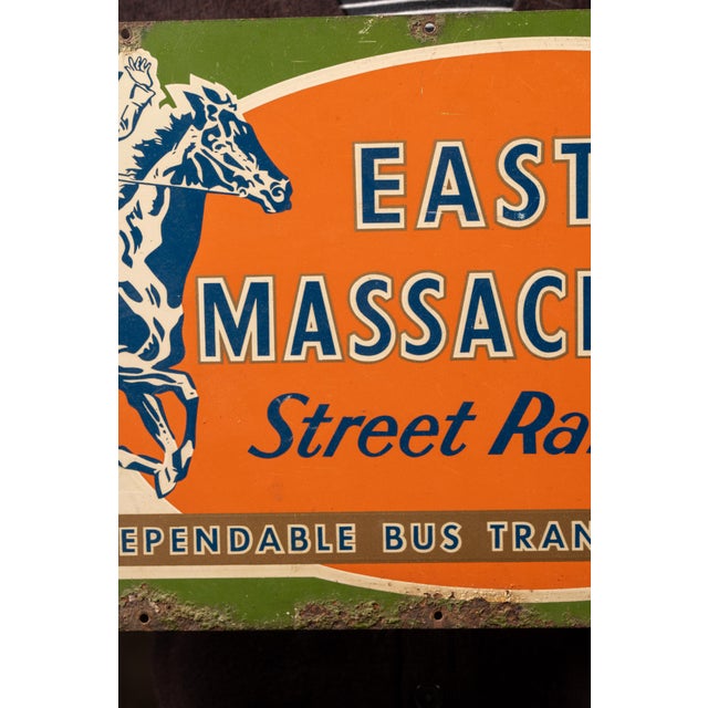 Vintage Painted Metal Railway Advertising Sign For Sale - Image 4 of 7
