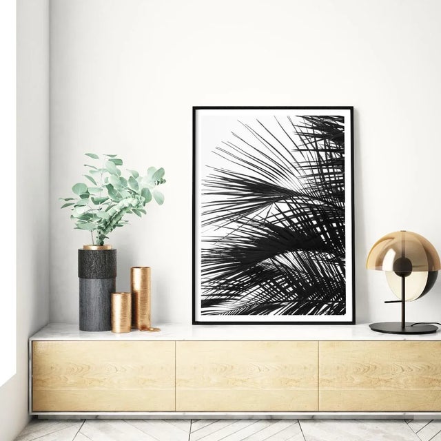 Not Yet Made - Made To Order Contemporary Minimalist Palm Tree Art Print, Large Tropical Coastal Wall Art, Black and White 24 X 36" Photography Print, 'Palm Fronds' For Sale - Image 5 of 9